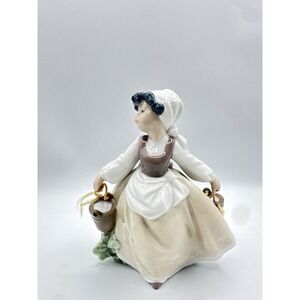 NAO by Lladro Girl Carrying Water Buckets – 7" Porcelain Figurine